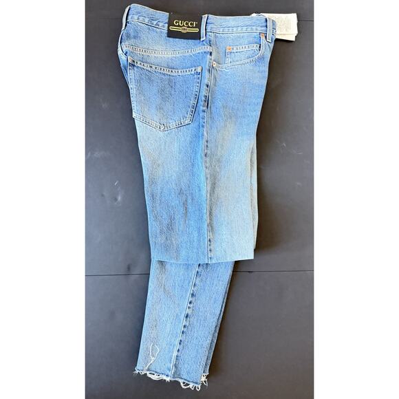 Gucci Men's Stone Bleach Washed Light Blue Jeans 38 US (54 Euro) 623953 4003 NWT